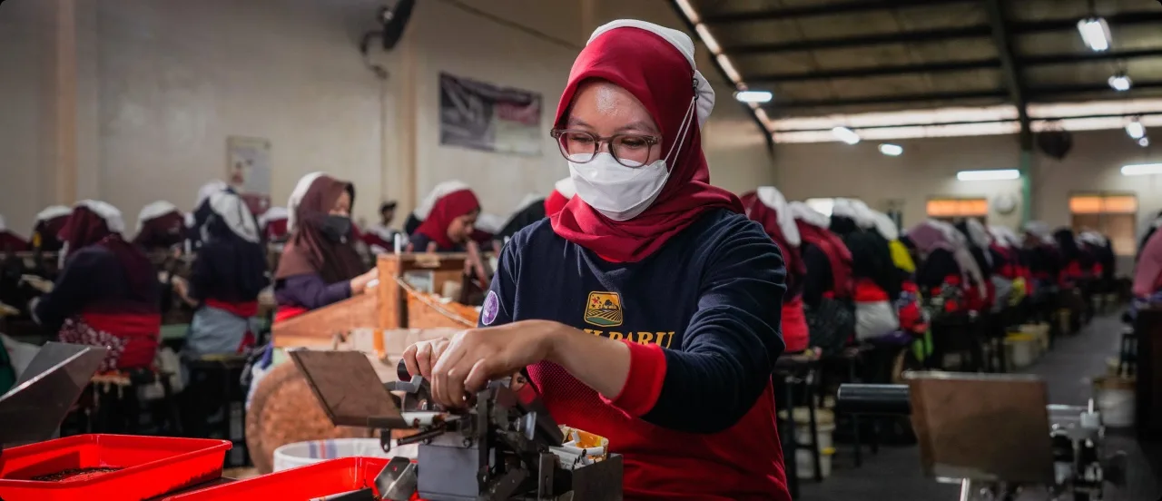 Craftsperson at work on the production floor