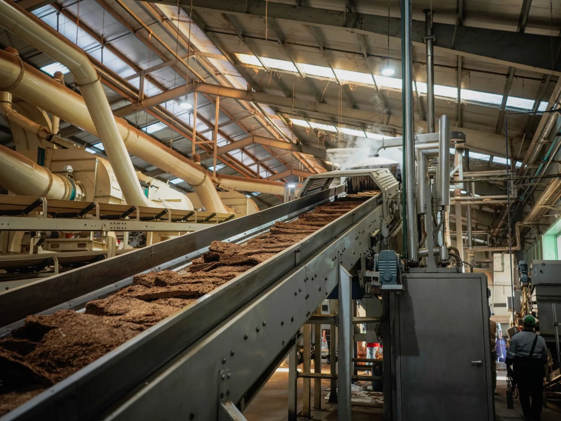 Tobacco leaf processing on the production line